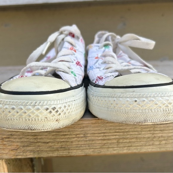 Converse All-Star Low Top White Rainbow Diamond Chain Jewel Print‎ - Picture 6 of 8